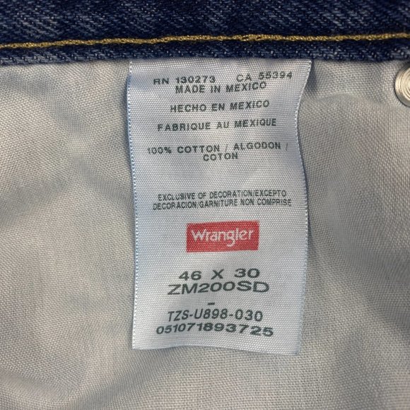 Wrangler Jeans Mens Size 46x30 Authentics Blue Denim Regular Fit ZM200SD Relaxed - Picture 12 of 13